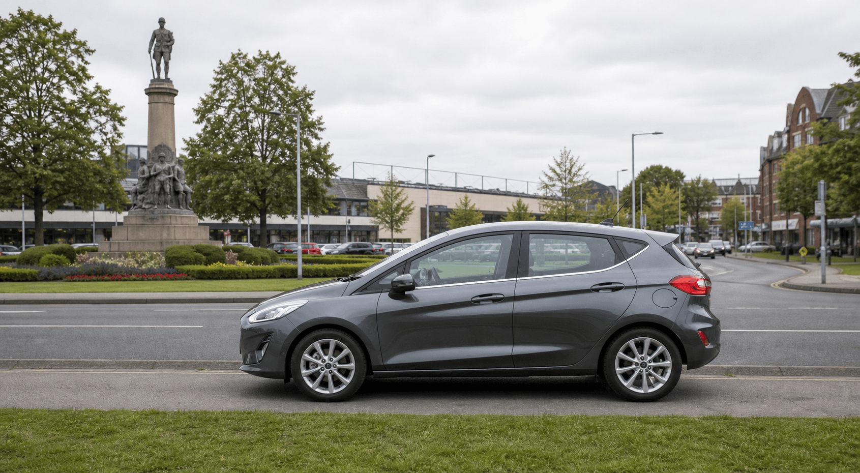Compact hire car ready for practical travel around Lightwater